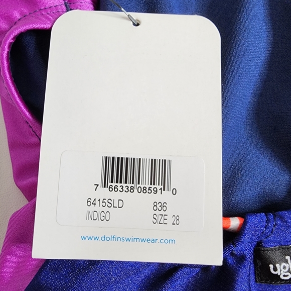 Dolfin Uglies Competition Swimsuit One Piece Revibe Hi-Shine Indigo Size 28 NWT - Picture 14 of 16